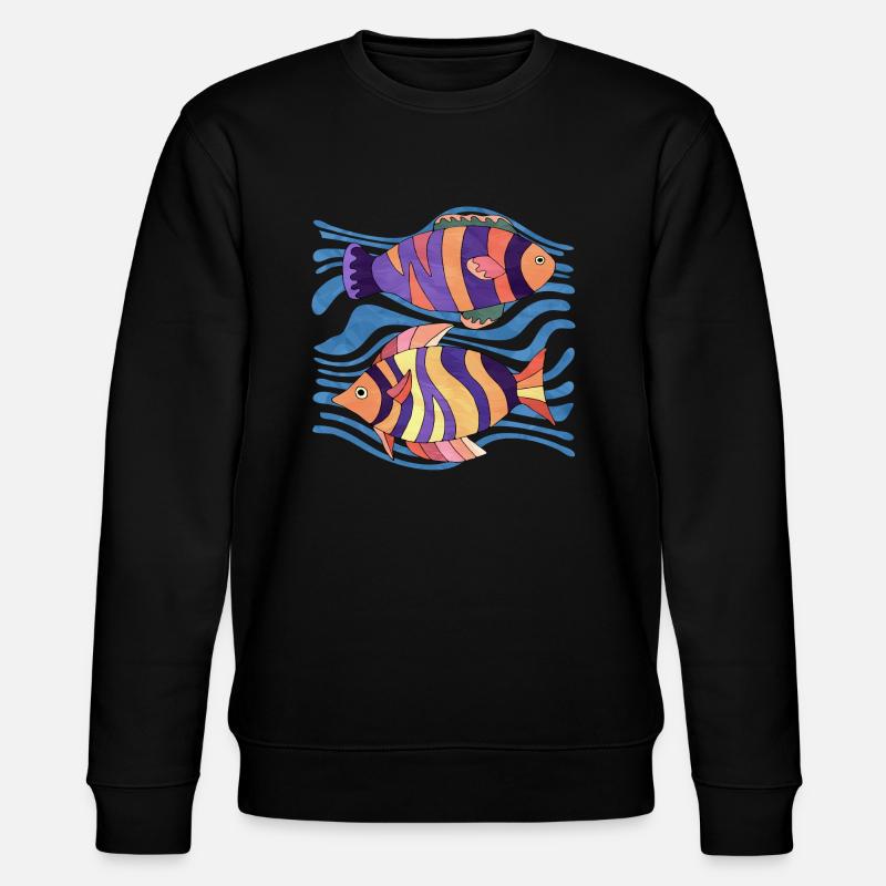 Fische - Stanley/Stella Unisex Bio-Sweatshirt CHANGER  - Schwarz