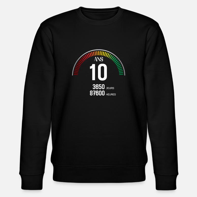 Anniversaire 10 ans Compteur - Sweat bio CHANGER Stanley/Stella Unisexe - noir