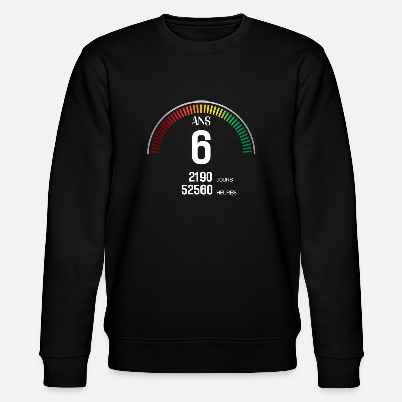 Anniversaire 6 ans Compteur - Sweat bio CHANGER Stanley/Stella Unisexe - noir