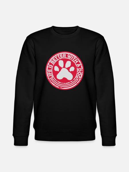 better with a dog - Stanley/Stella CHANGER Unisex Organic Sweatshirt - black