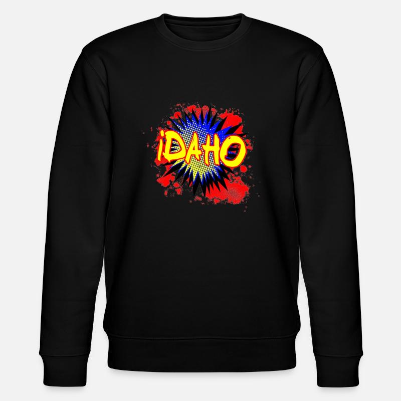 Idaho Comic Ausruf - Stanley/Stella Unisex Bio-Sweatshirt CHANGER  - Schwarz