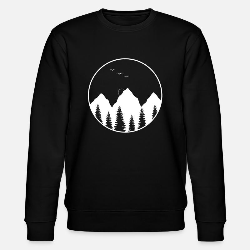 Landschaft in geometrischer runder Form - Stanley/Stella Unisex Bio-Sweatshirt CHANGER - Schwarz