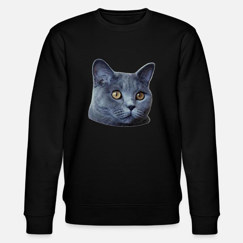 Katzenkopf Poster - Stanley/Stella Unisex Bio-Sweatshirt CHANGER  - Schwarz