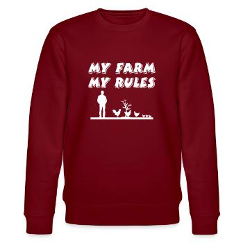 Farm - Stanley/Stella CHANGER Unisex Organic Sweatshirt - burgundy - Front - Nik (191cm) & Marisol (170cm)