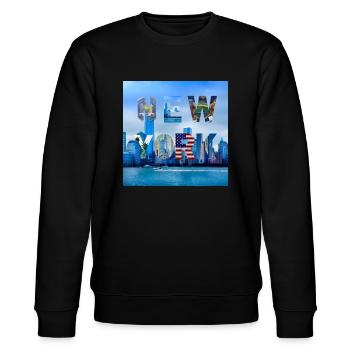 New York, Vereinigte Staaten von Amerika - Stanley/Stella Unisex Bio-Sweatshirt CHANGER  - Schwarz - Vorne - Nik (191cm) & Marisol (170cm)