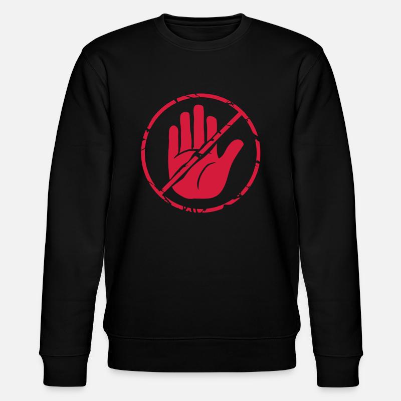Zeichen Stop Hand durchgestrichen - Stanley/Stella Unisex Bio-Sweatshirt CHANGER  - Schwarz