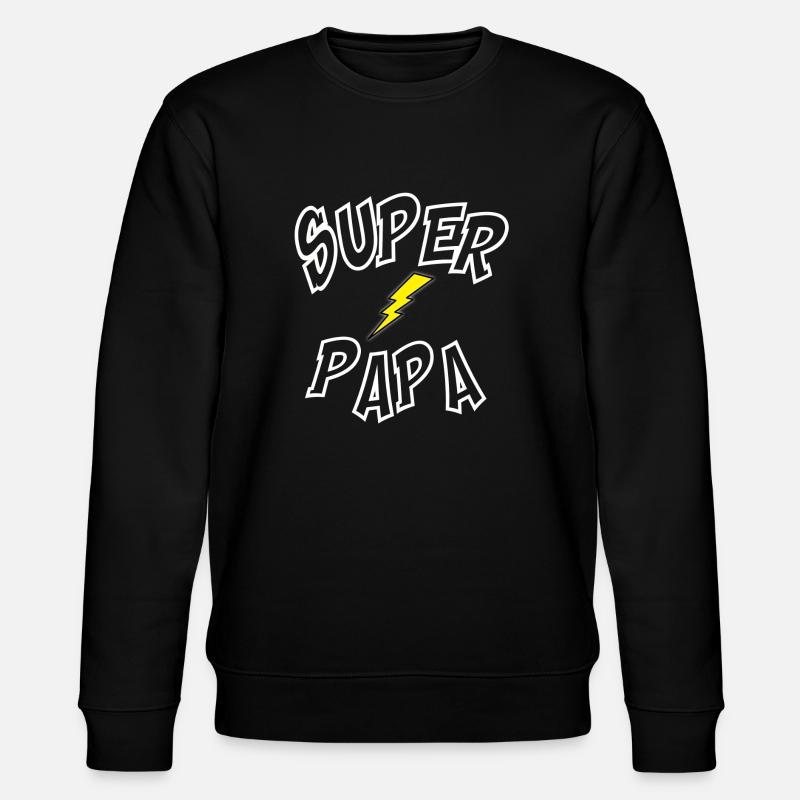 Super Papa - Stanley/Stella Unisex Bio-Sweatshirt CHANGER  - Schwarz
