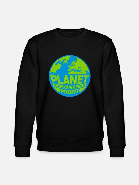planet over profit quote - Stanley/Stella CHANGER Unisex Organic Sweatshirt - black