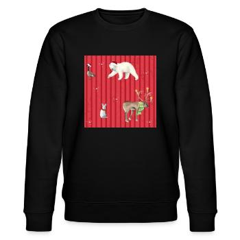 Weihnachten - Stanley/Stella Unisex Bio-Sweatshirt CHANGER  - Schwarz - Vorne - Nik (191cm) & Marisol (170cm)