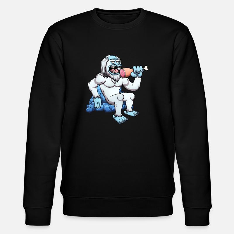 Yeti mangeant de la viande - Sweat bio CHANGER Stanley/Stella Unisexe - noir