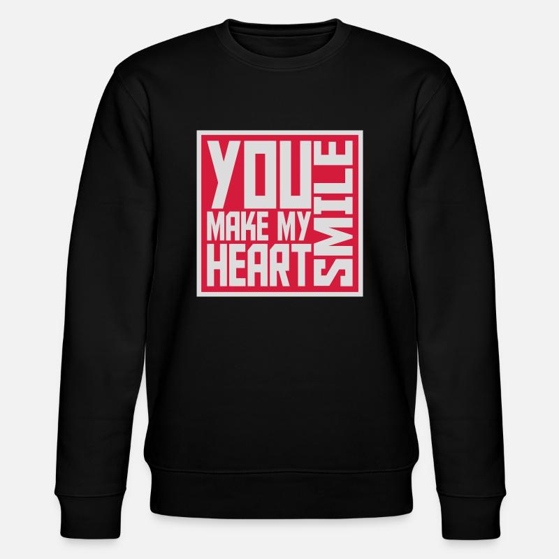 make my heart smile - Stanley/Stella CHANGER Unisex Organic Sweatshirt - black