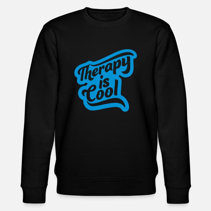 therapy is cool Zitat - Stanley/Stella Unisex Bio-Sweatshirt CHANGER  - Schwarz