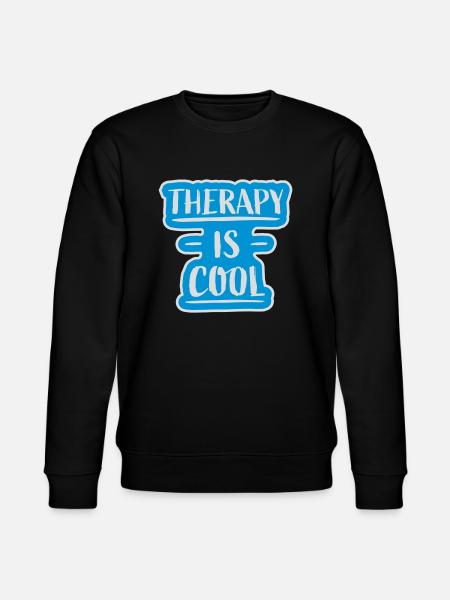 therapy is cool Quote - Stanley/Stella CHANGER Unisex Organic Sweatshirt - black