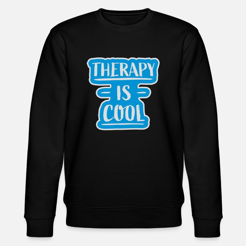 therapy is cool Zitat - Stanley/Stella Unisex Bio-Sweatshirt CHANGER - Schwarz