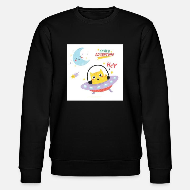 Chaton de l’espace - OVNI - Sweat bio CHANGER Stanley/Stella Unisexe - noir