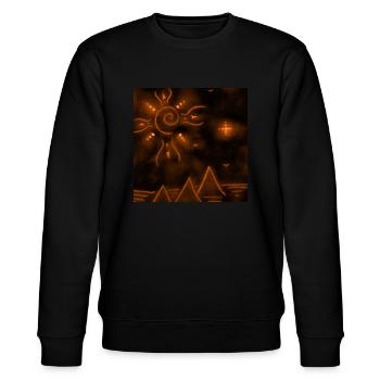 SONNEN- UND ORANGEFARBENE PYRAMIDEN - Stanley/Stella Unisex Bio-Sweatshirt CHANGER  - Schwarz - Vorne - Nik (191cm) & Marisol (170cm)