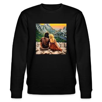 Mountain Romance - Stanley/Stella CHANGER Unisex Organic Sweatshirt - black - Front - Nik (191cm) & Marisol (170cm)