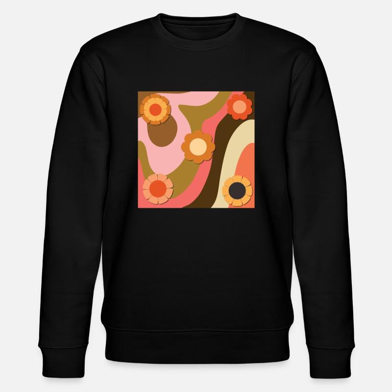 Tourbillon de fleurs rétro - Sweat bio CHANGER Stanley/Stella Unisexe - noir