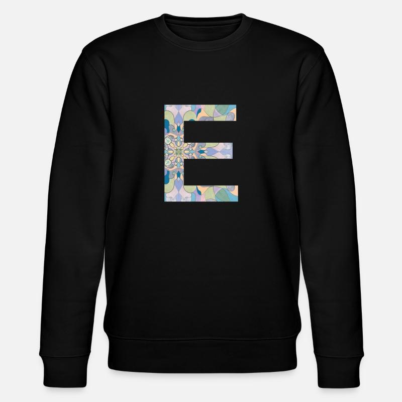 Lettre E en mandala - Sweat bio CHANGER Stanley/Stella Unisexe - noir