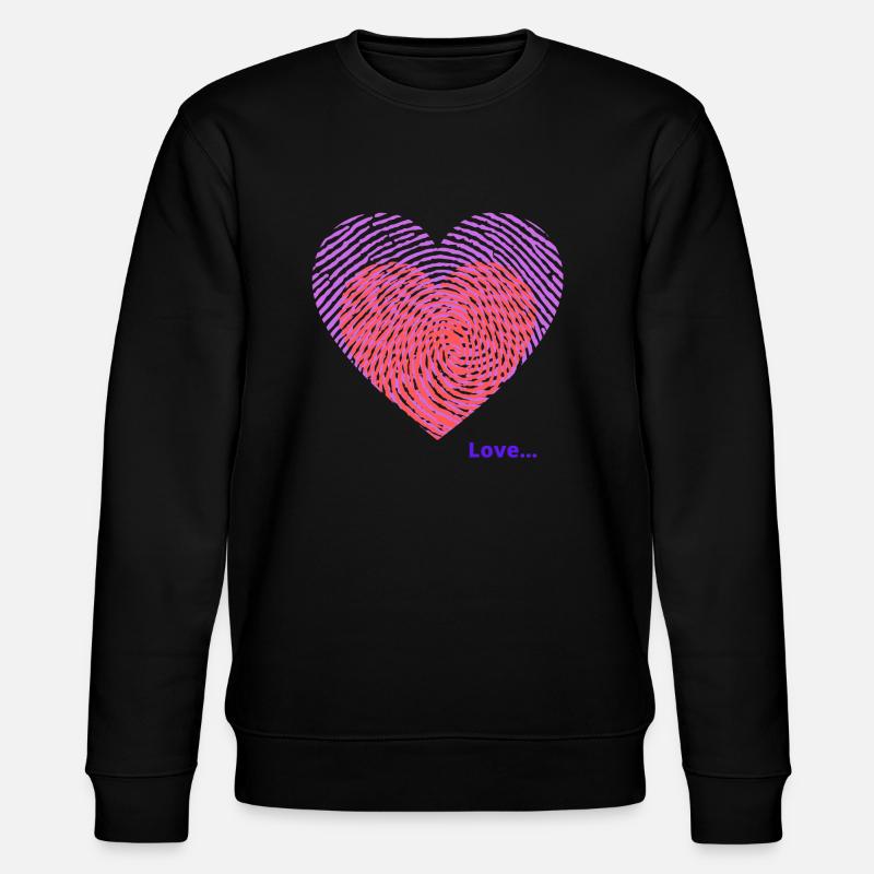 Cœur - Empreintes digitales - Sweat bio CHANGER Stanley/Stella Unisexe - noir