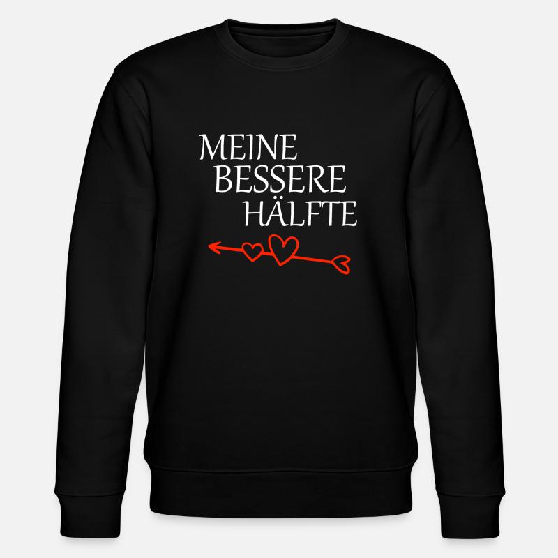 Partnershirt meine bessere Hälfte - Stanley/Stella Unisex Bio-Sweatshirt CHANGER  - Schwarz