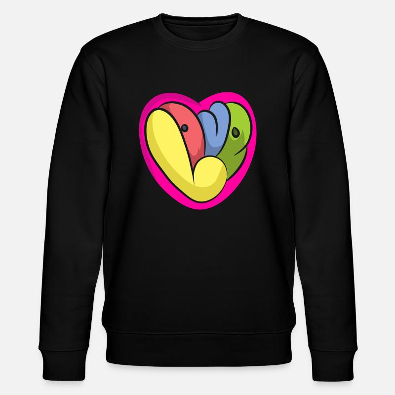 Love Herz - Stanley/Stella Unisex Bio-Sweatshirt CHANGER  - Schwarz
