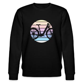 E-Bike Cyclist Cadeau Vélo Cycliste - Sweat bio CHANGER Stanley/Stella Unisexe - noir - Devant - Nik (191cm) & Marisol (170cm)