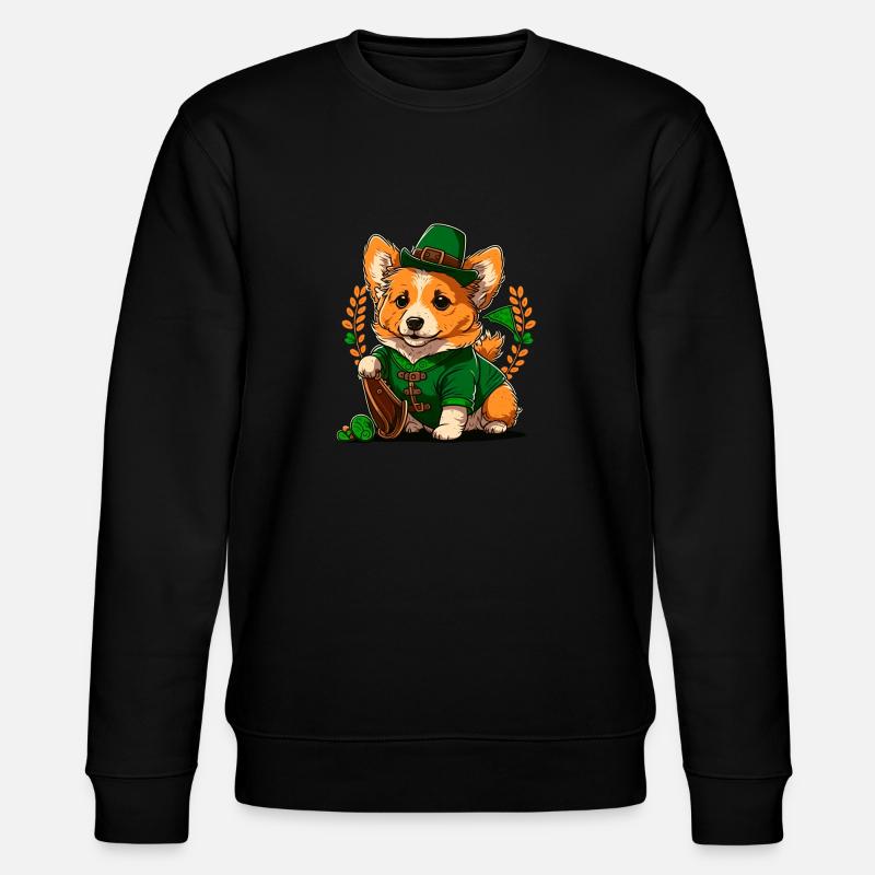 Leprechaun Corgi - Stanley/Stella Unisex Bio-Sweatshirt CHANGER  - Schwarz