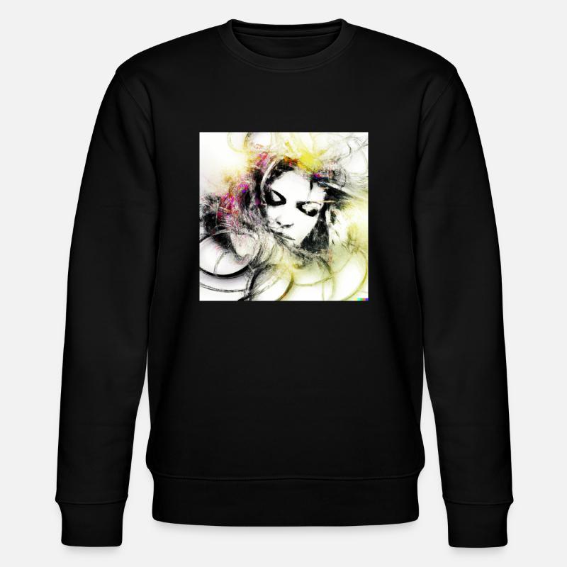 Mystical white ghost digital art - Stanley/Stella CHANGER Unisex Organic Sweatshirt - black