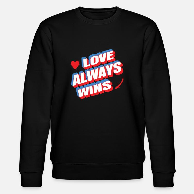 Liebe gewinnt immer - Stanley/Stella Unisex Bio-Sweatshirt CHANGER - Schwarz