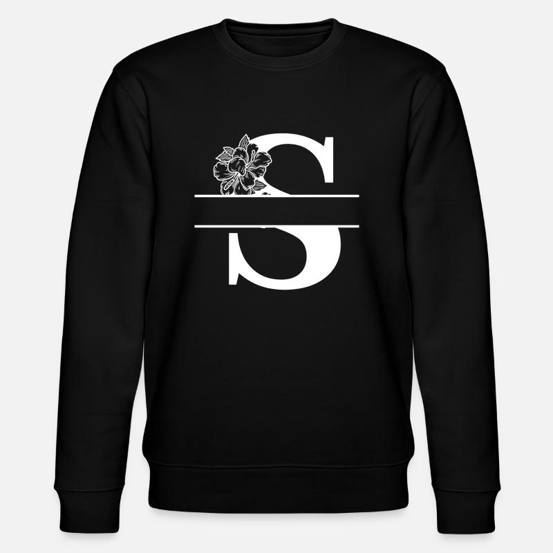 Personalized floral letters - Stanley/Stella CHANGER Unisex Organic Sweatshirt - black