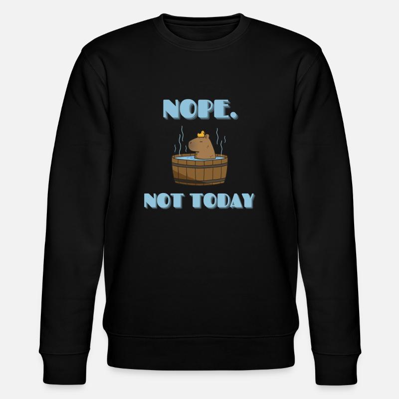 CAPYBARA heute nicht - Stanley/Stella Unisex Bio-Sweatshirt CHANGER  - Schwarz