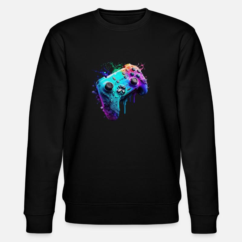 Neon Gaming Controller / Kontroller - Stanley/Stella Unisex Bio-Sweatshirt CHANGER  - Schwarz
