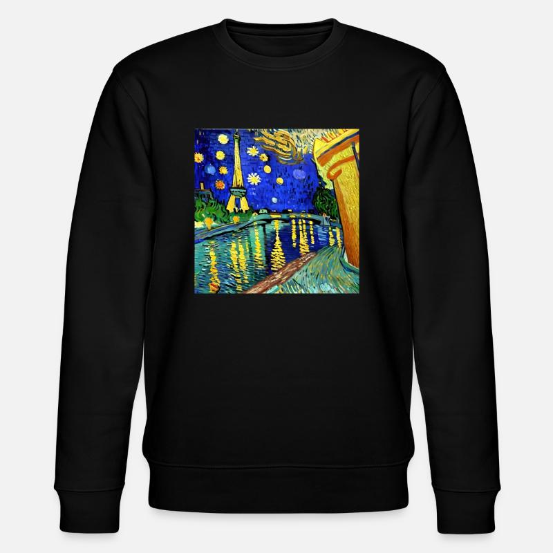 Paris Eiffel Tower van gogh - Stanley/Stella CHANGER Unisex Organic Sweatshirt - black