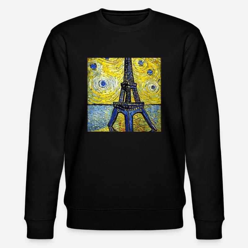 Paris Eiffel Tower van gogh - Stanley/Stella CHANGER Unisex Organic Sweatshirt - black