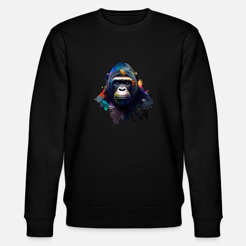 Abstract Gorilla n°2 - Stanley/Stella CHANGER Unisex Organic Sweatshirt - black