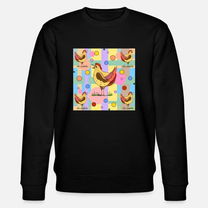 Hühner - Stanley/Stella Unisex Bio-Sweatshirt CHANGER  - Schwarz
