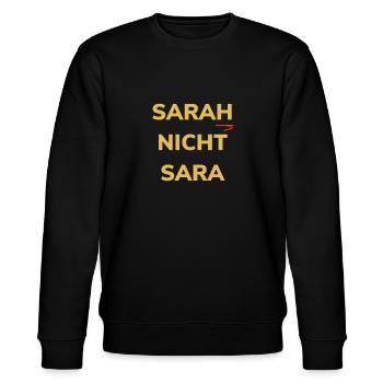 Schöne Geschenkidee für Sarah - Stanley/Stella Unisex Bio-Sweatshirt CHANGER  - Schwarz - Vorne - Nik (191cm) & Marisol (170cm)