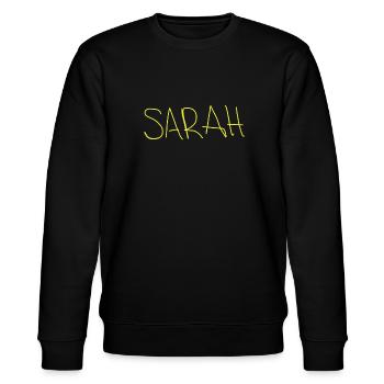 Birthday present for Sarah - Stanley/Stella CHANGER Unisex Organic Sweatshirt - black - Front - Nik (191cm) & Marisol (170cm)
