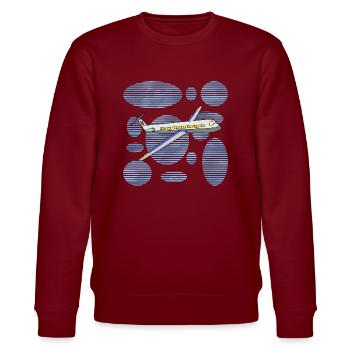 Flugzeug - Stanley/Stella Unisex Bio-Sweatshirt CHANGER  - Burgunderrot - Vorne - Nik (191cm) & Marisol (170cm)