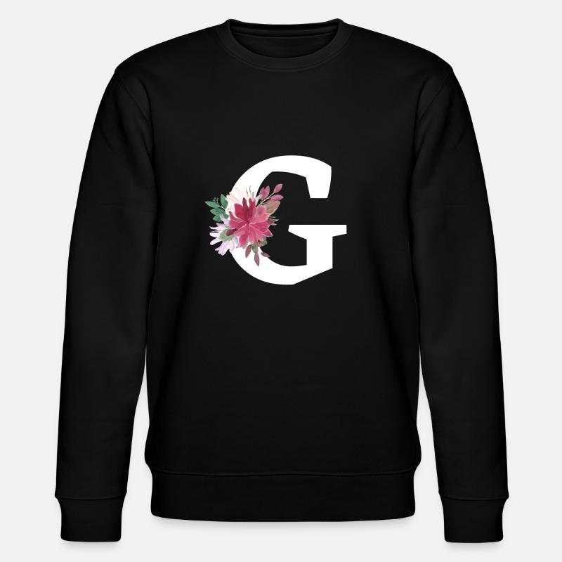 Buchstabe g blumig - Stanley/Stella Unisex Bio-Sweatshirt CHANGER  - Schwarz