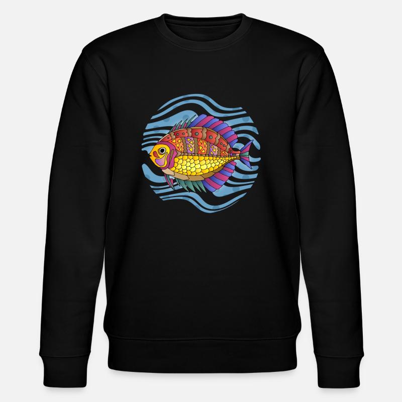 Fisch - Stanley/Stella Unisex Bio-Sweatshirt CHANGER  - Schwarz