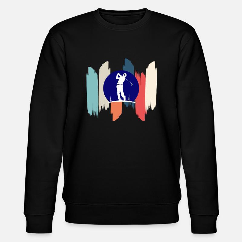 Retro rainbow golf - Stanley/Stella CHANGER Unisex Organic Sweatshirt - black