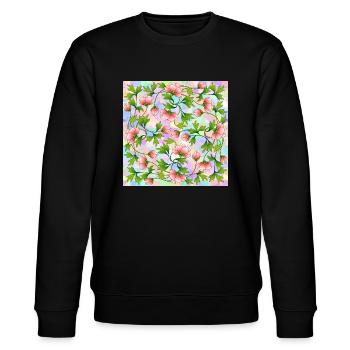 Blumen - Stanley/Stella Unisex Bio-Sweatshirt CHANGER  - Schwarz - Vorne - Nik (191cm) & Marisol (170cm)