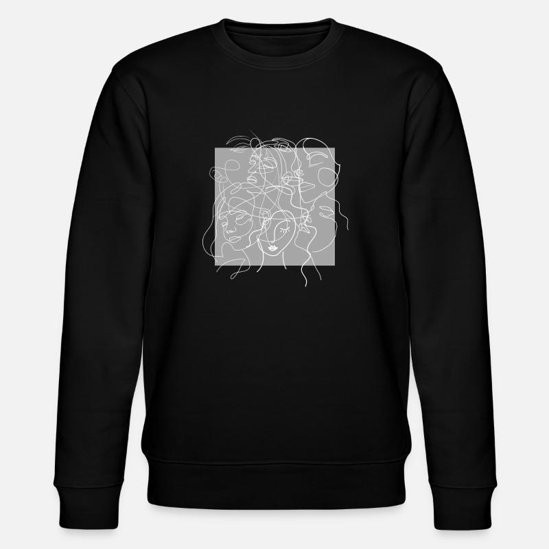 Face line grey - Sweat bio CHANGER Stanley/Stella Unisexe - noir
