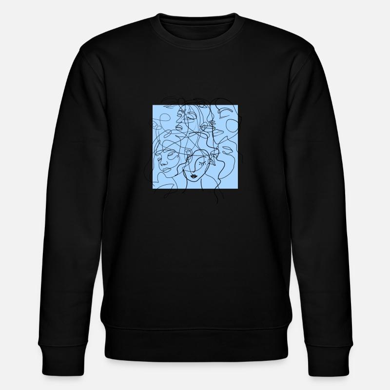 Face line blue - Sweat bio CHANGER Stanley/Stella Unisexe - noir