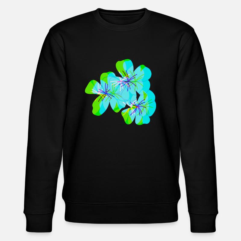 Trippy Flowers - Stanley/Stella Unisex Bio-Sweatshirt CHANGER  - Schwarz