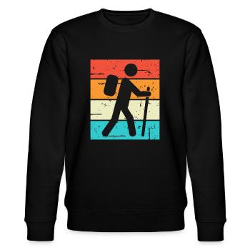 Wandern Hiking Geschenk Sprüche - Stanley/Stella Unisex Bio-Sweatshirt CHANGER  - Schwarz - Vorne - Nik (191cm) & Marisol (170cm)