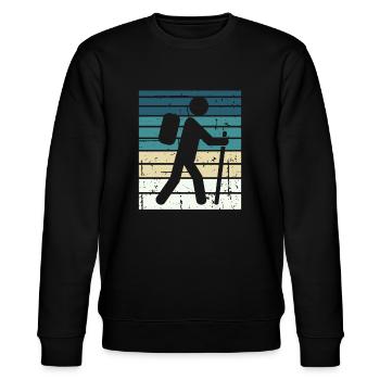Wandern Hiking Geschenk Sprüche - Stanley/Stella Unisex Bio-Sweatshirt CHANGER  - Schwarz - Vorne - Nik (191cm) & Marisol (170cm)