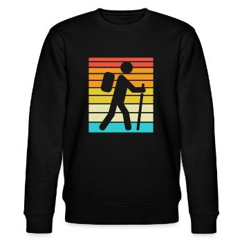 Wandern Hiking Geschenk Sprüche - Stanley/Stella Unisex Bio-Sweatshirt CHANGER  - Schwarz - Vorne - Nik (191cm) & Marisol (170cm)